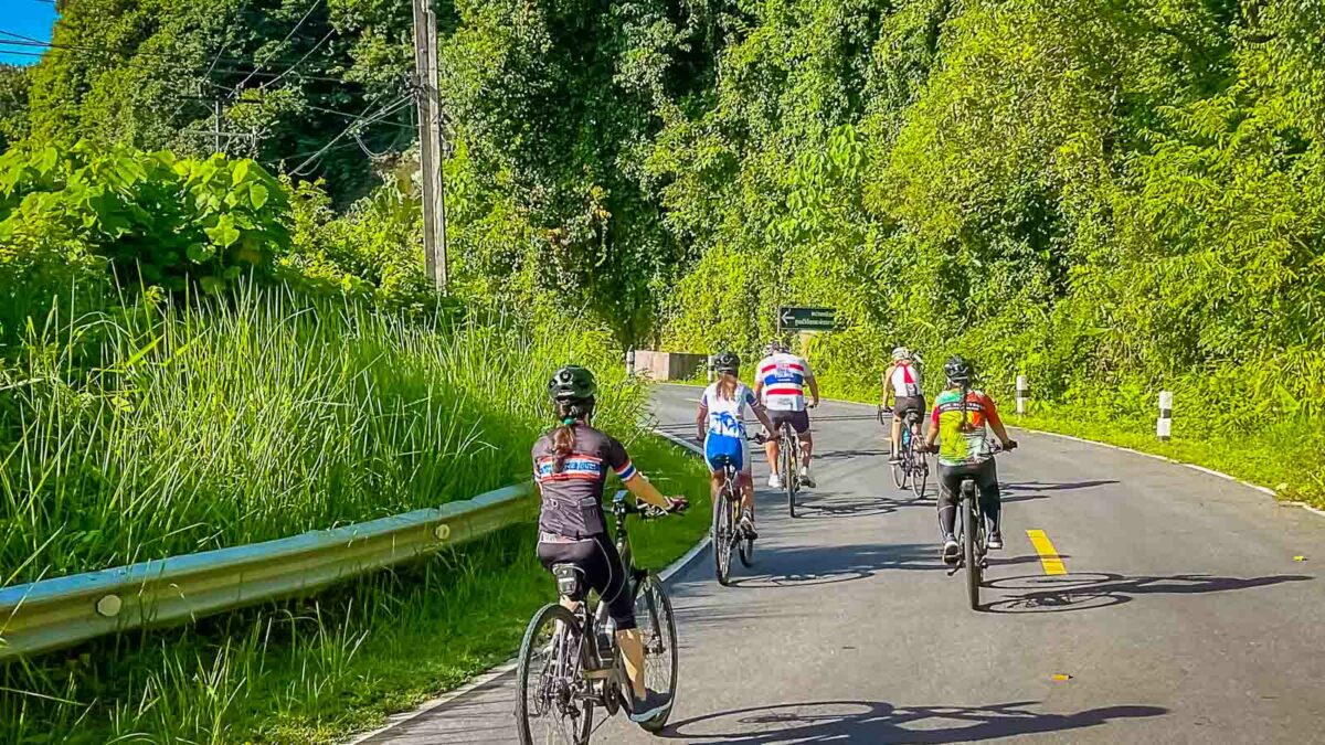 Bike tour group in Phuket Thailand