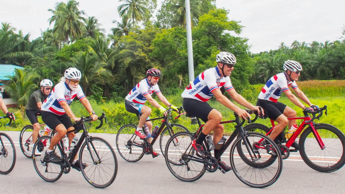 Group of cyclists on East Thailand Cycling Tour