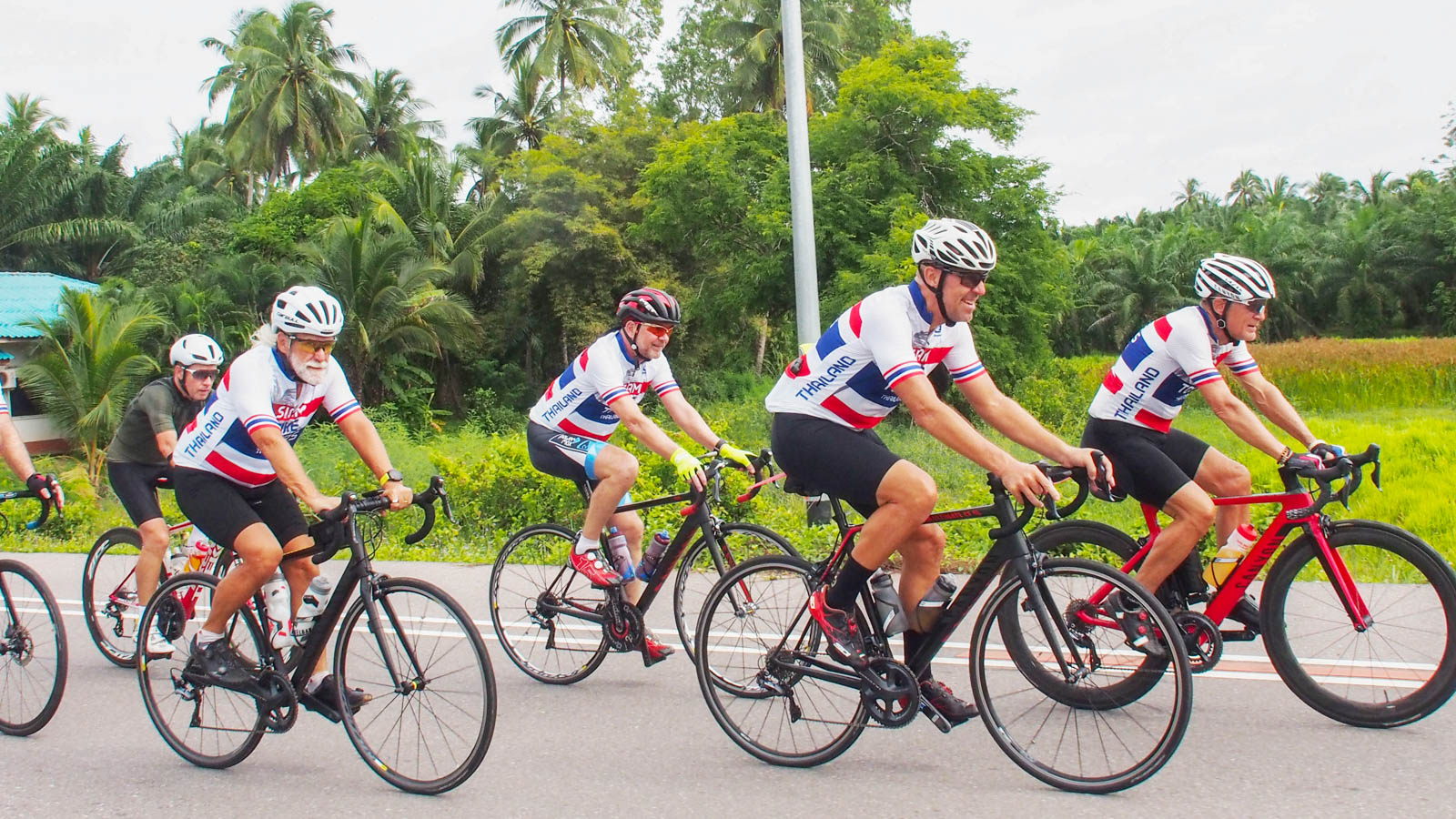 Group of cyclists on East Thailand Cycling Tour
