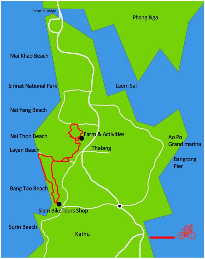 Phuket Countryside & Rural Culture E-Bike Tour Map